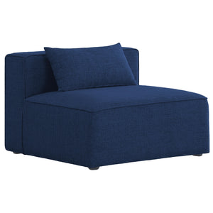 Meridian Cube Navy Durable Linen Textured Armless Chair