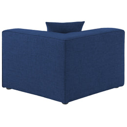 Meridian Cube Navy Durable Linen Textured Corner Chair
