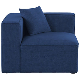 Meridian Cube Navy Durable Linen Textured Corner Chair