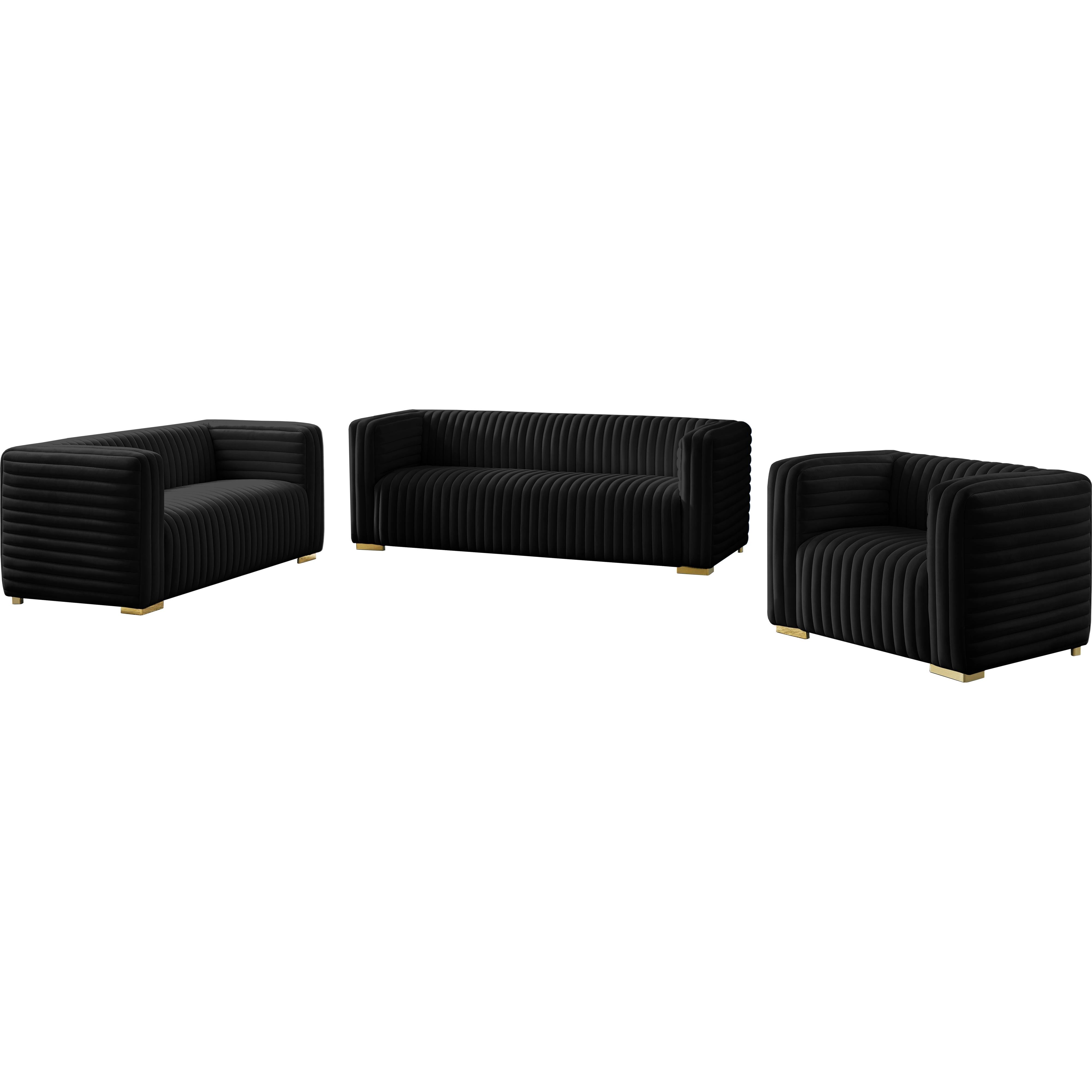 Meridian Ravish Black Velvet Chair