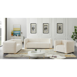Meridian Ravish Cream Velvet Chair