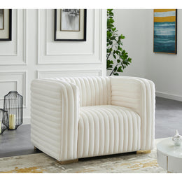 Meridian Ravish Cream Velvet Chair