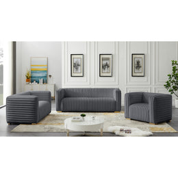 Meridian Ravish Grey Velvet Chair