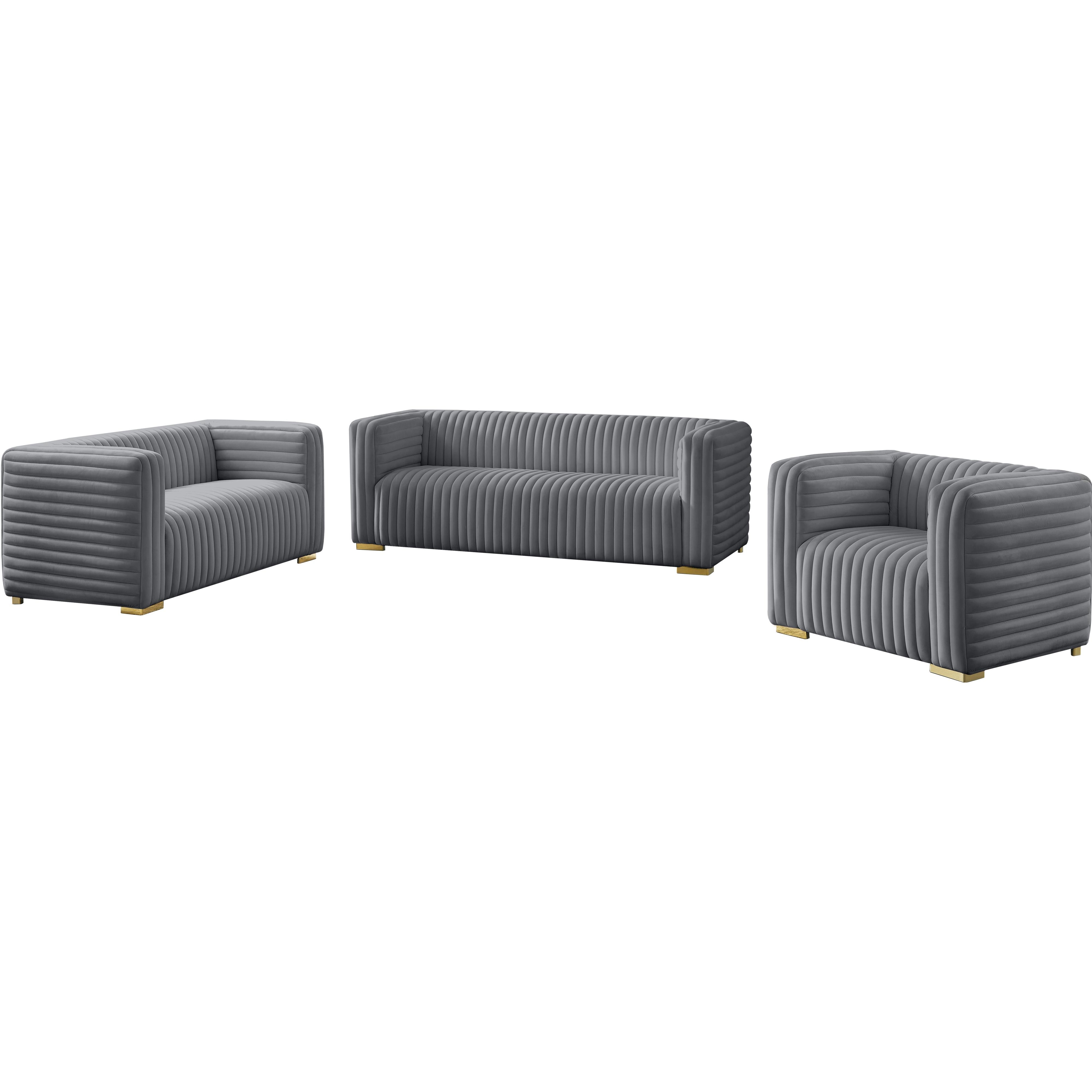 Meridian Ravish Grey Velvet Chair