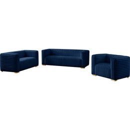 Meridian Ravish Navy Velvet Chair