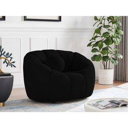 Meridian Elijah Black Boucle Fabric Chair