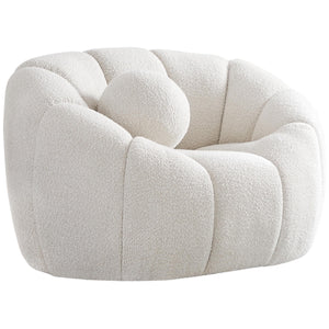 Meridian Elijah Cream Boucle Fabric Chair