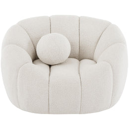 Meridian Elijah Cream Boucle Fabric Chair