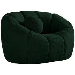 Meridian Elijah Green Boucle Fabric Chair