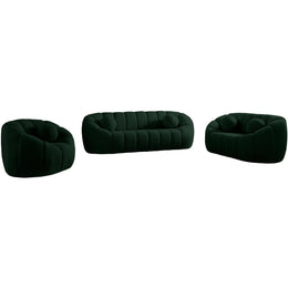 Meridian Elijah Green Boucle Fabric Chair