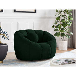 Meridian Elijah Green Boucle Fabric Chair