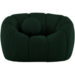 Meridian Elijah Green Boucle Fabric Chair