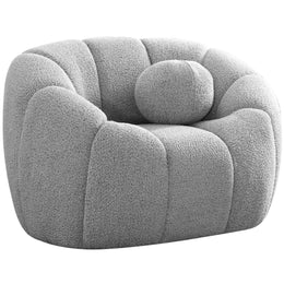 Meridian Elijah Grey Boucle Fabric Chair