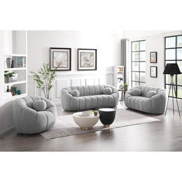 Meridian Elijah Grey Boucle Fabric Chair