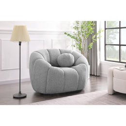 Meridian Elijah Grey Boucle Fabric Chair