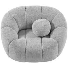 Meridian Elijah Grey Boucle Fabric Chair