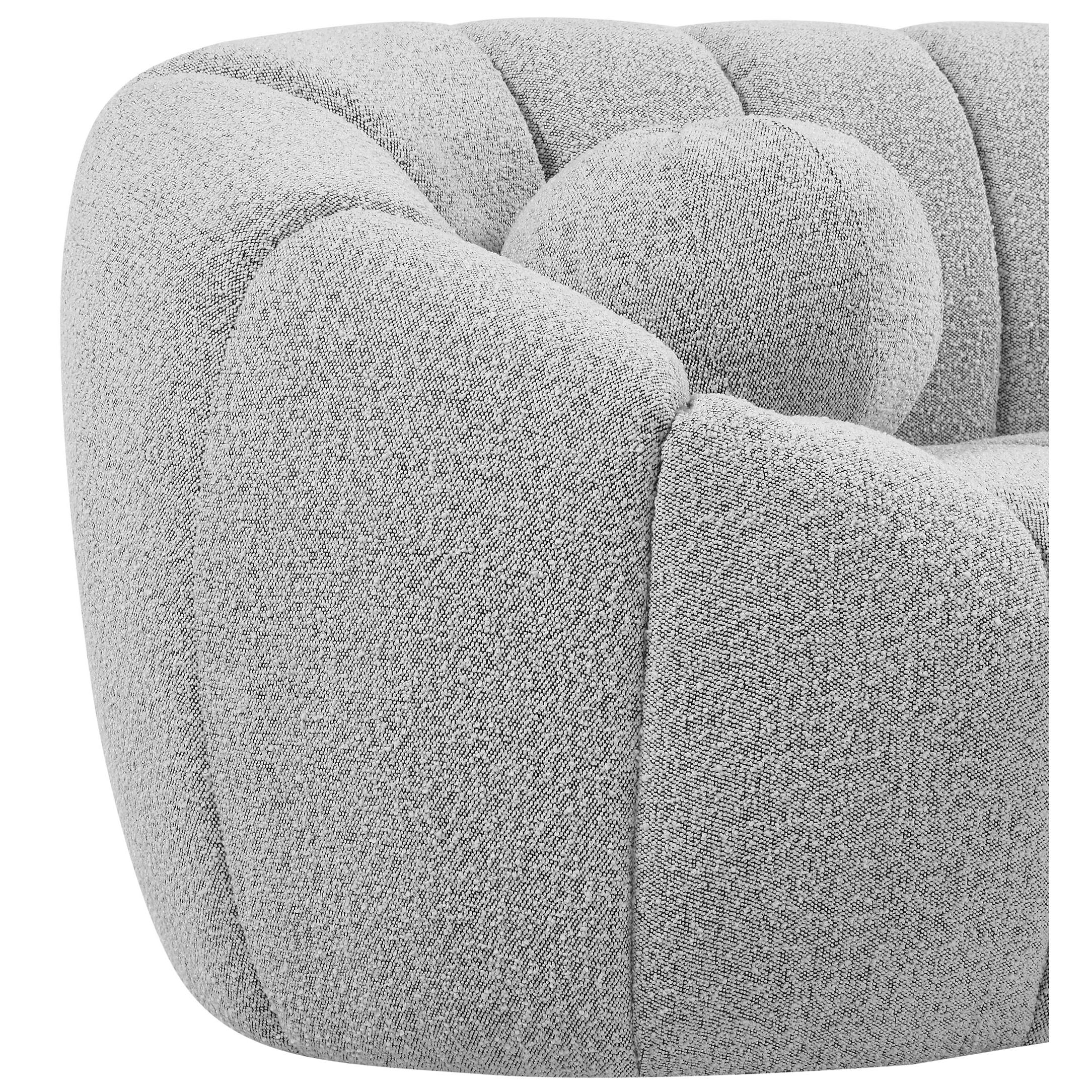 Meridian Elijah Grey Boucle Fabric Chair