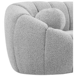 Meridian Elijah Grey Boucle Fabric Chair