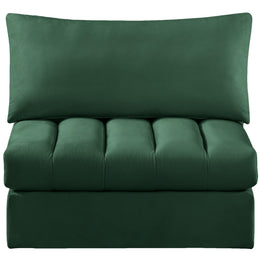Meridian Jacob Green Velvet Armless
