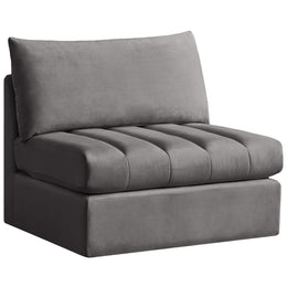 Meridian Jacob Grey Velvet Armless
