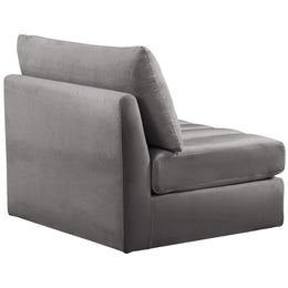 Meridian Jacob Grey Velvet Armless