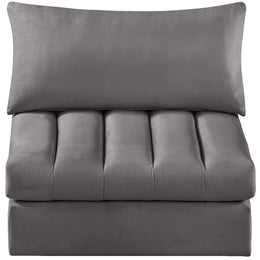 Meridian Jacob Grey Velvet Armless