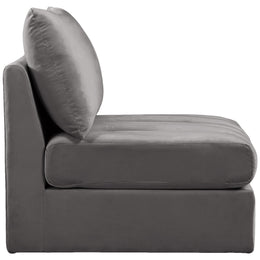Meridian Jacob Grey Velvet Armless