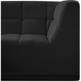 Meridian Relax Black Velvet Corner Chair