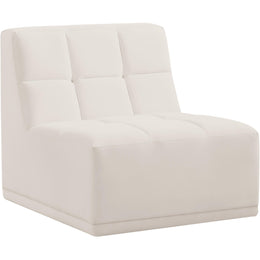 Meridian Relax Cream Velvet Armless Chair