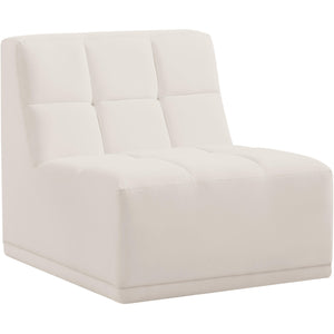 Meridian Relax Cream Velvet Armless Chair