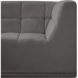 Meridian Relax Grey Velvet Corner Chair