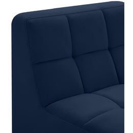 Meridian Relax Navy Velvet Armless Chair