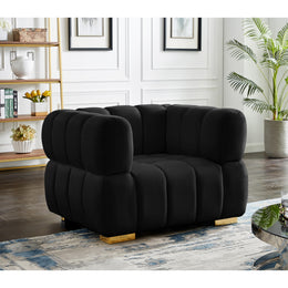 Meridian Gwen Black Velvet Chair