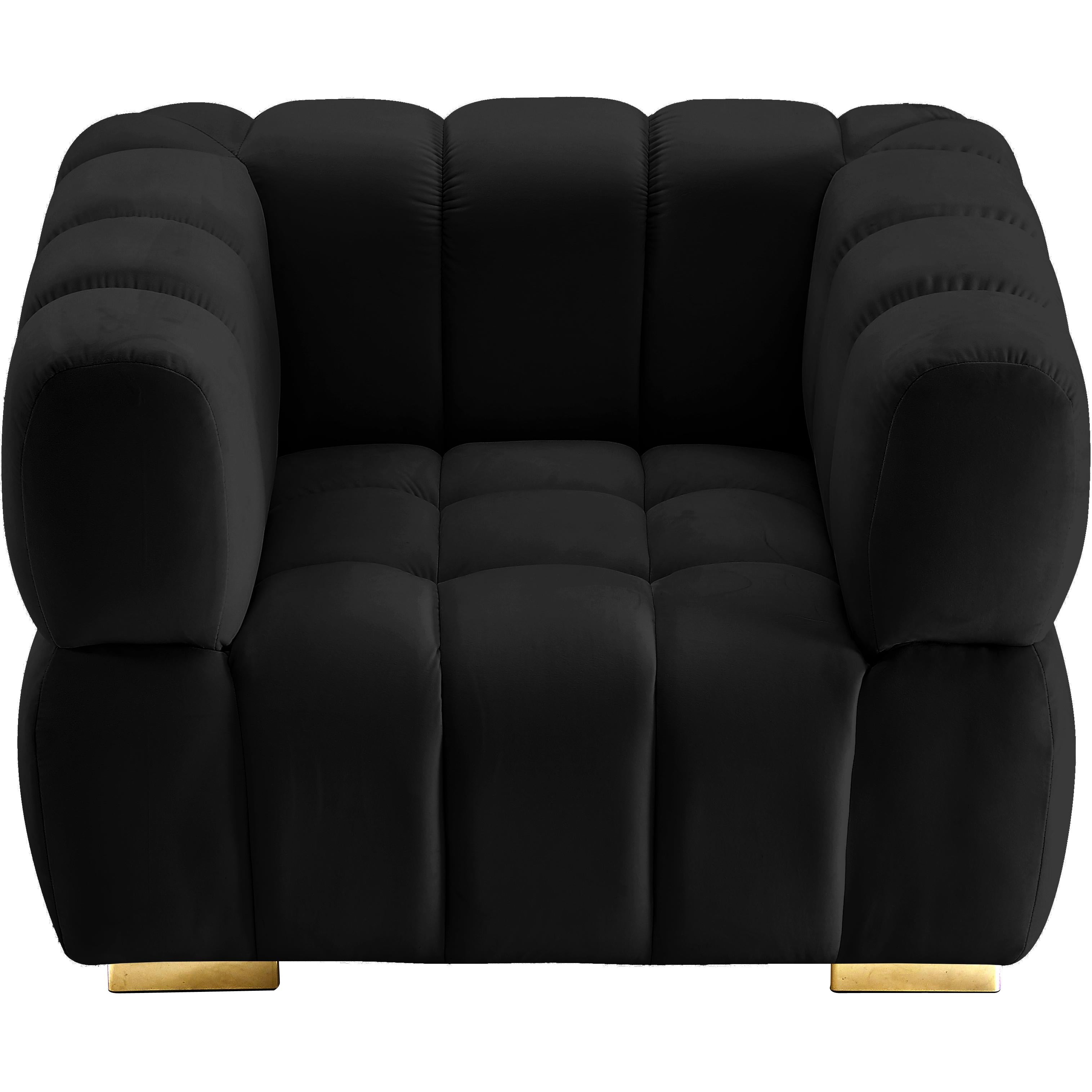 Meridian Gwen Black Velvet Chair