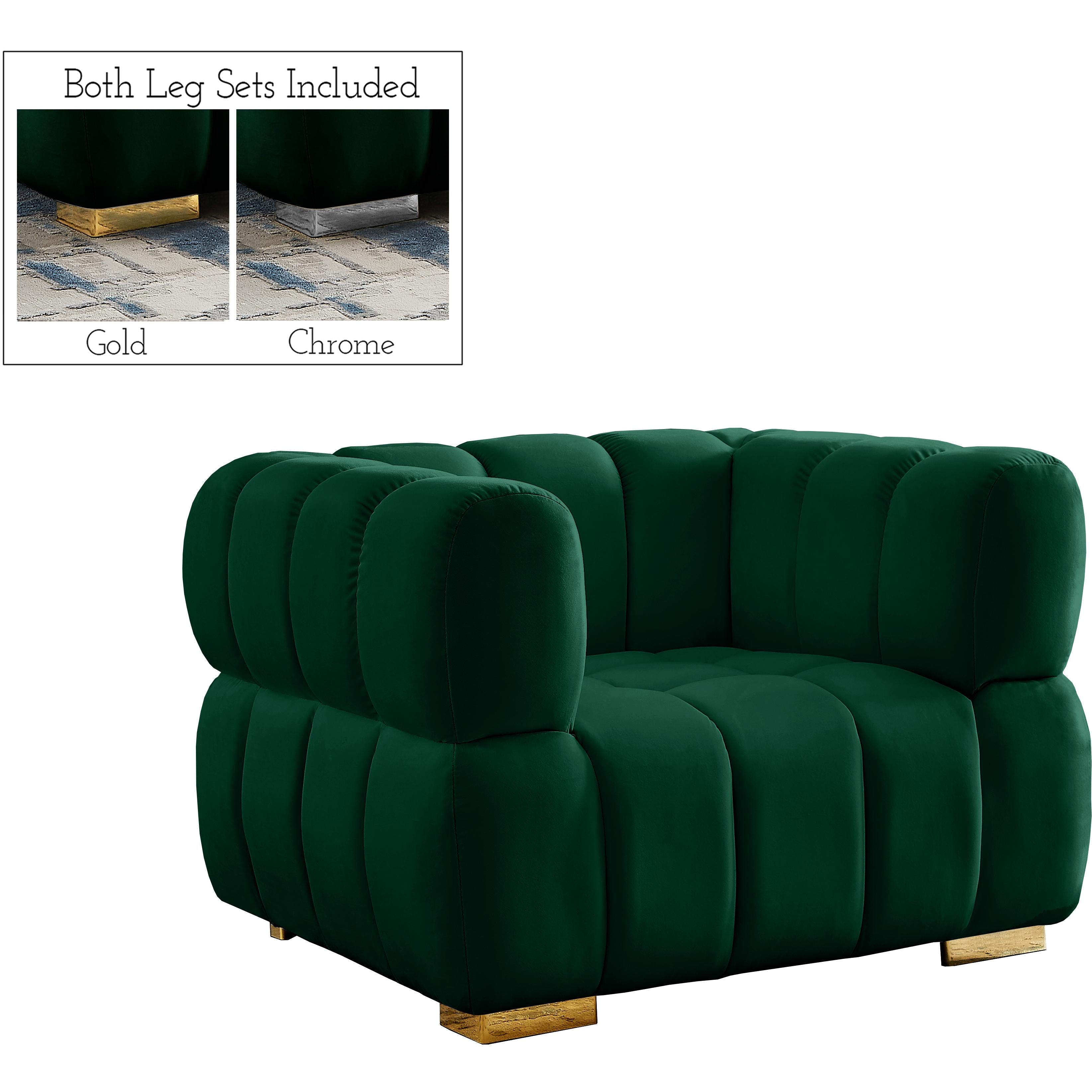 Meridian Gwen Green Velvet Chair