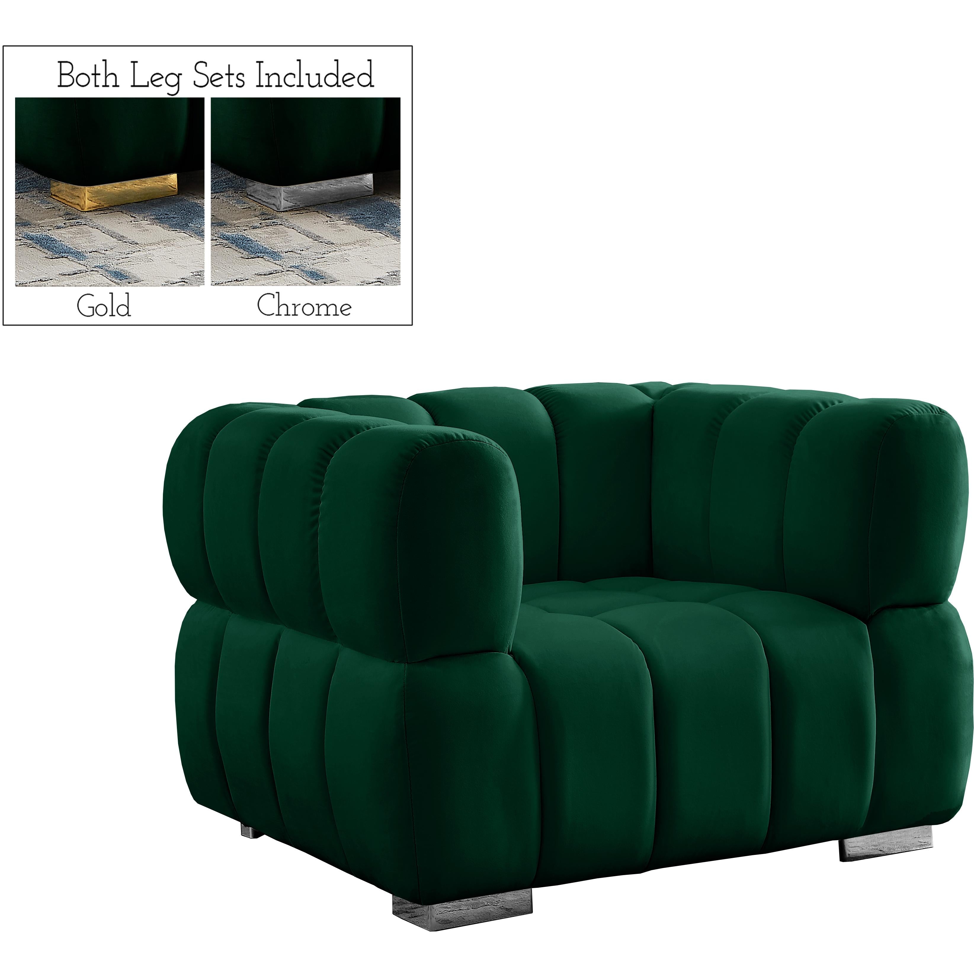 Meridian Gwen Green Velvet Chair
