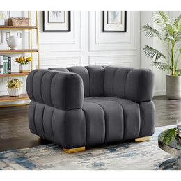 Meridian Gwen Grey Velvet Chair
