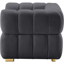 Meridian Gwen Grey Velvet Chair