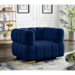 Meridian Gwen Navy Velvet Chair
