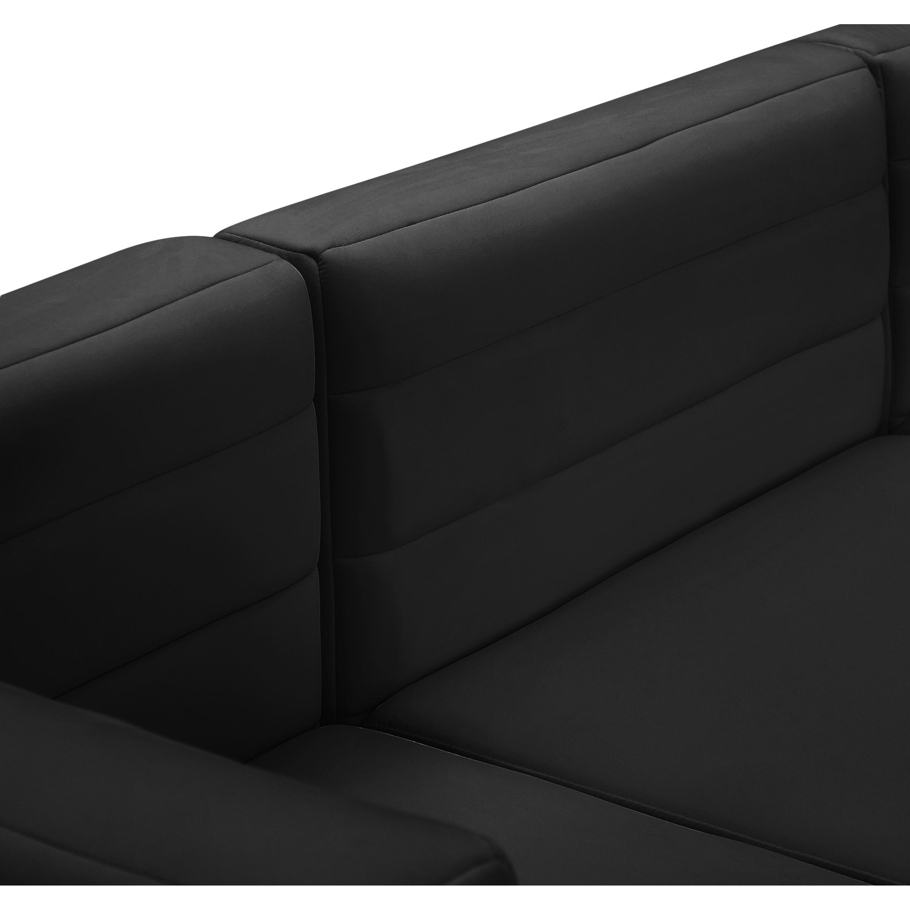 Meridian Quincy Black Velvet Modular Armless Chair