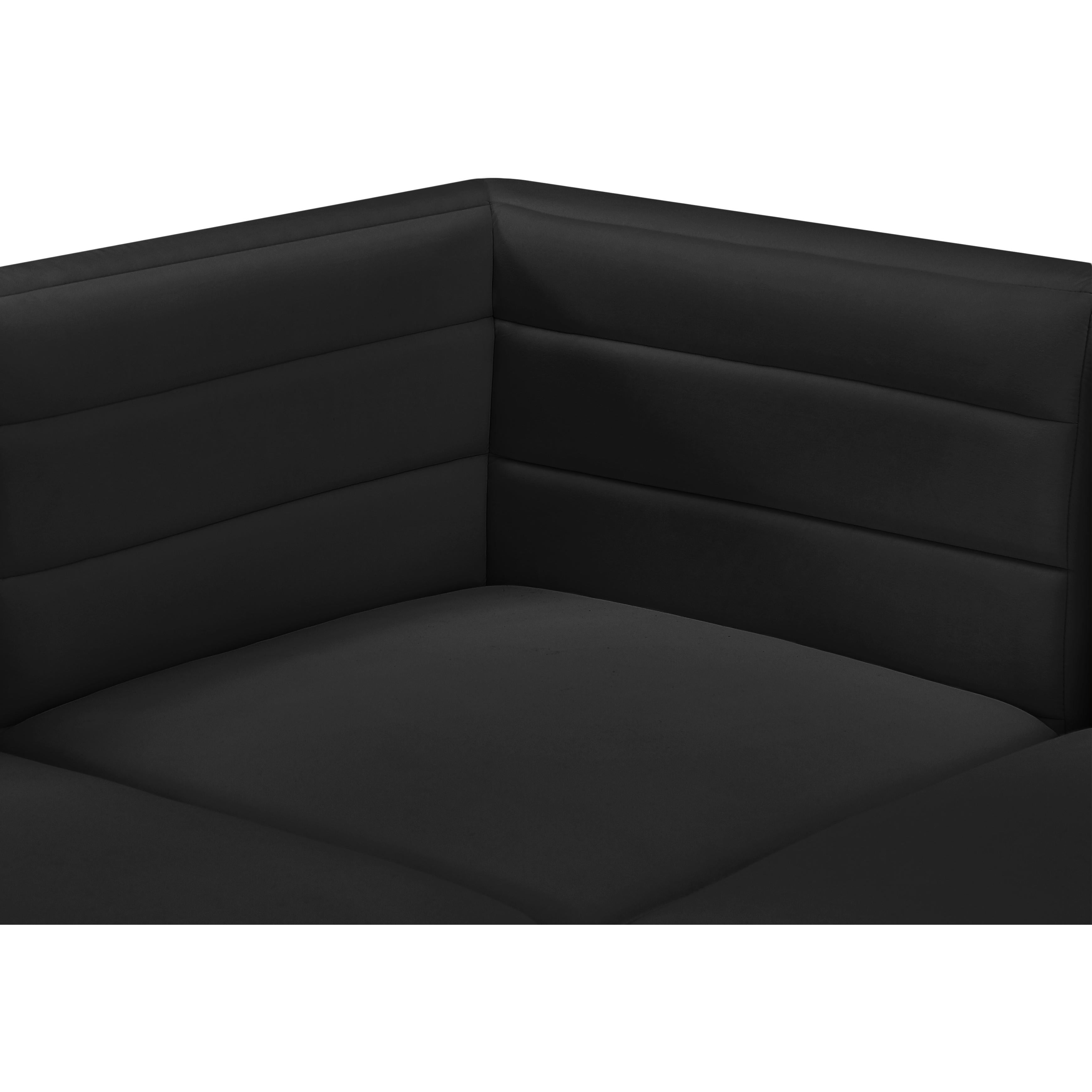 Meridian Quincy Black Velvet Modular Armless Chair