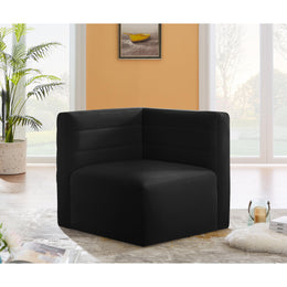 Meridian Quincy Black Velvet Modular Corner Chair