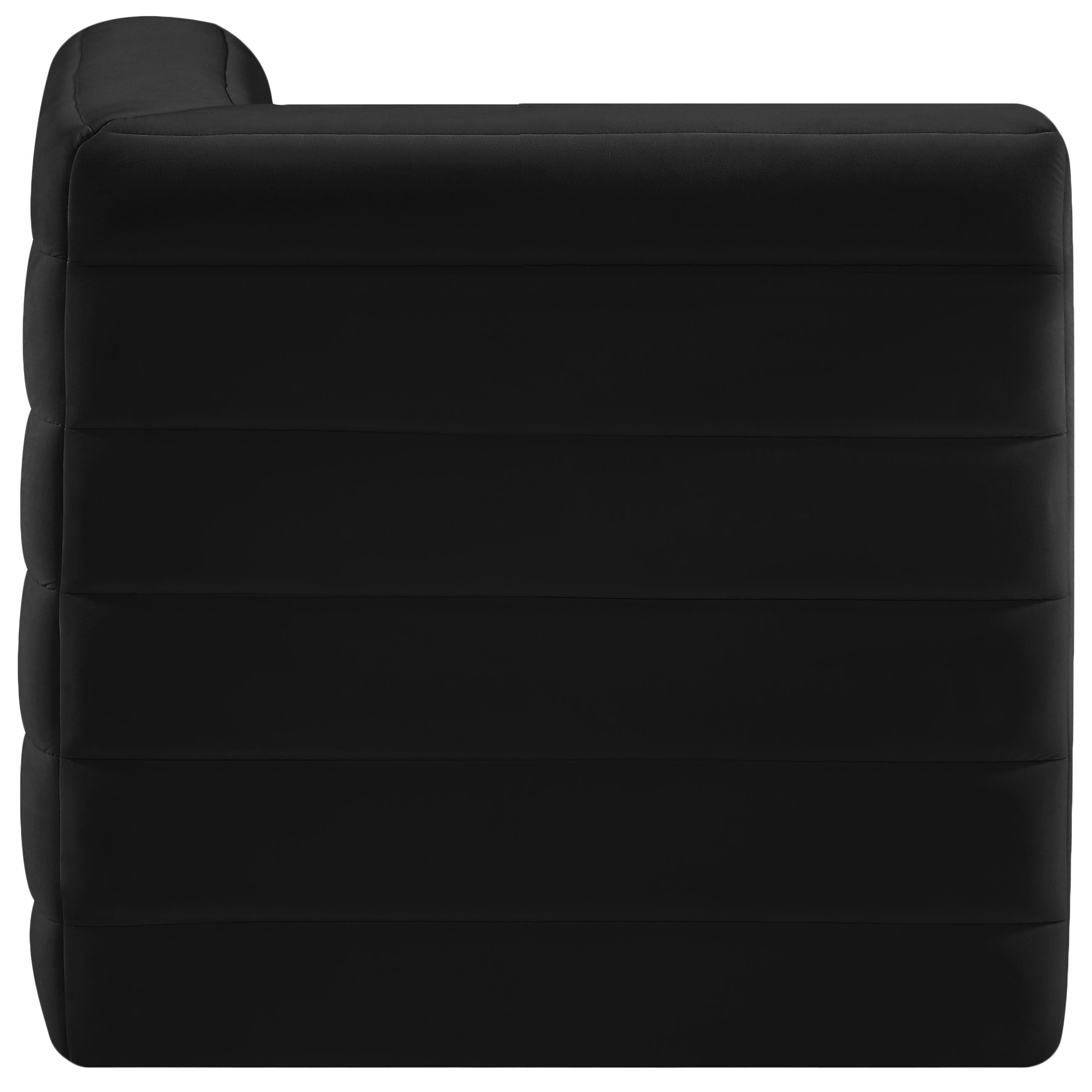 Meridian Quincy Black Velvet Modular Corner Chair