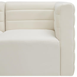Meridian Quincy Cream Velvet Modular Armless Chair
