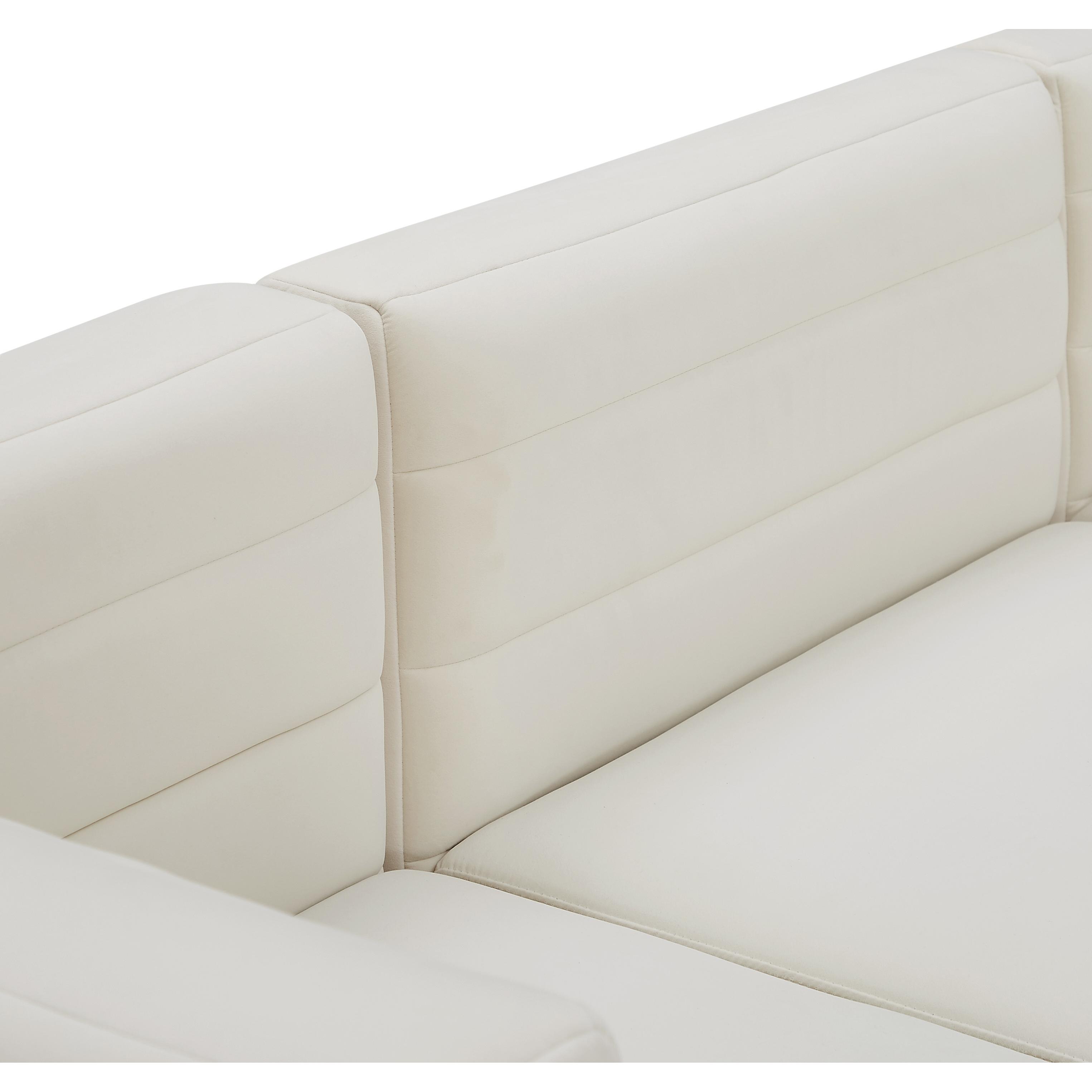 Meridian Quincy Cream Velvet Modular Armless Chair