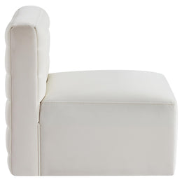 Meridian Quincy Cream Velvet Modular Armless Chair