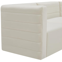 Meridian Quincy Cream Velvet Modular Armless Chair