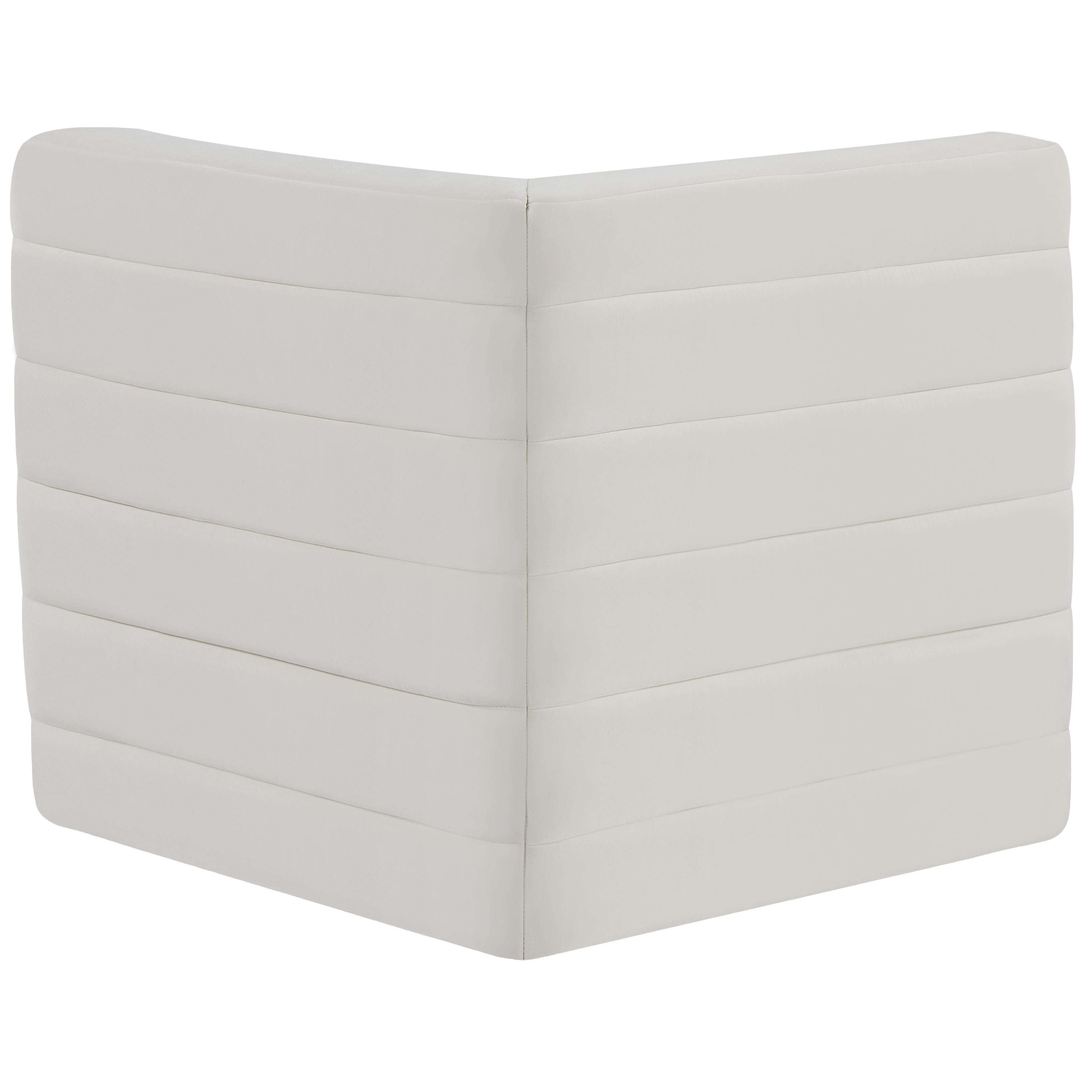 Meridian Quincy Cream Velvet Modular Corner Chair