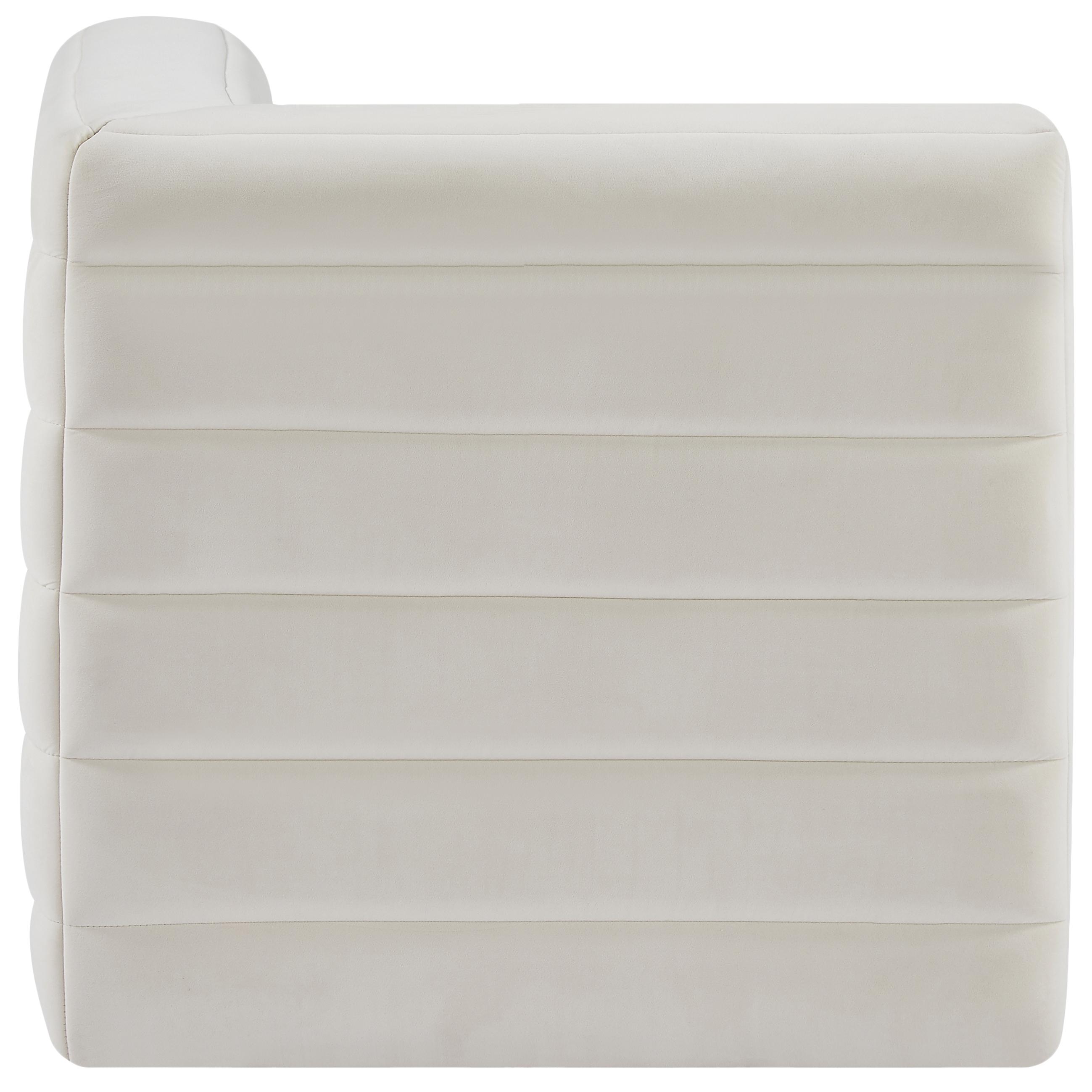 Meridian Quincy Cream Velvet Modular Corner Chair