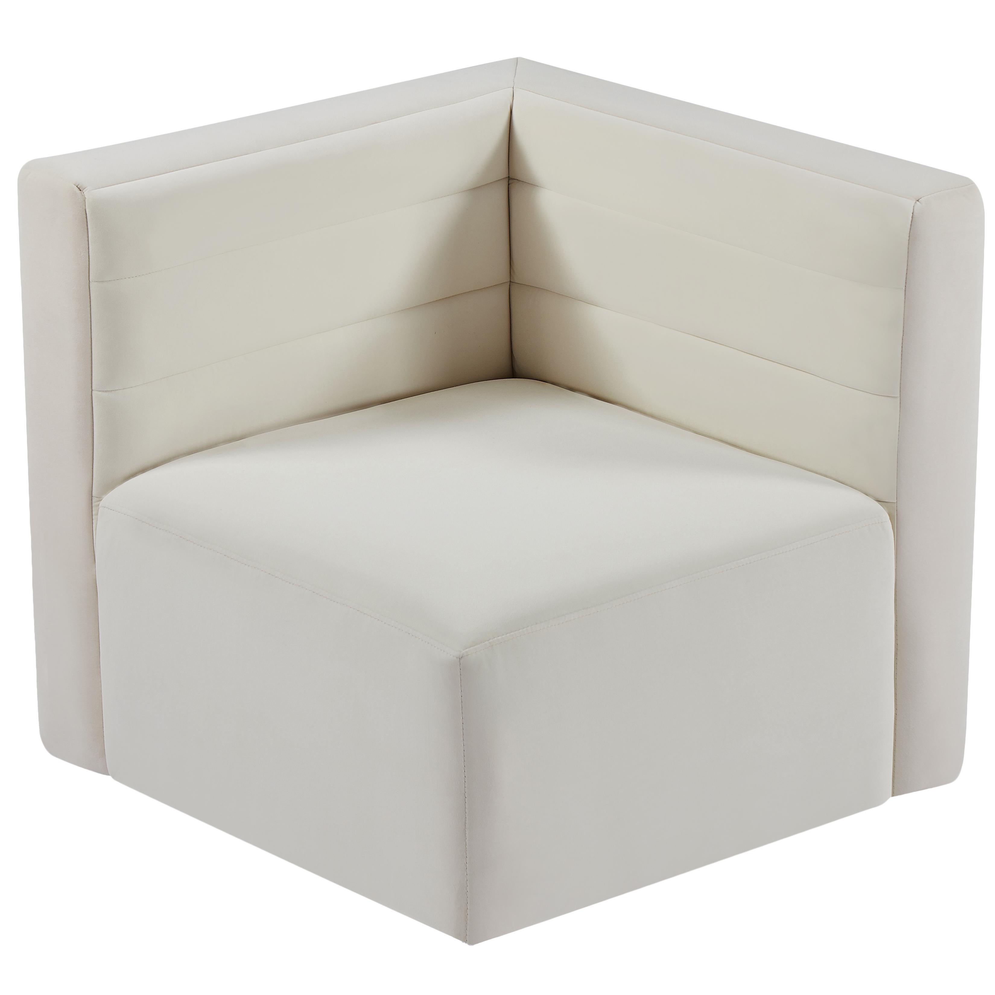Meridian Quincy Cream Velvet Modular Corner Chair